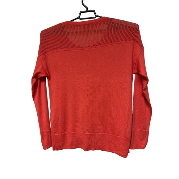 Toad & Co Orange Colorblock Knit Round Neck Sweater Wool Blend Women's XL - Picture 2 of 9